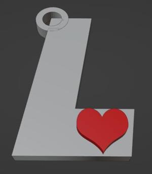 KEYCHAIN LETTER L WITH HEART