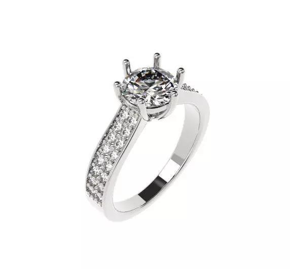 Claw and Pave Set Ring