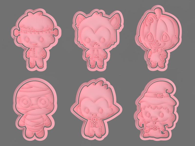 HALLOWEEN CHARACTERS CUTTERS FOR COOKIES AND FONDANT