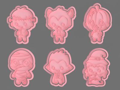 HALLOWEEN CHARACTERS CUTTERS FOR COOKIES AND FONDANT