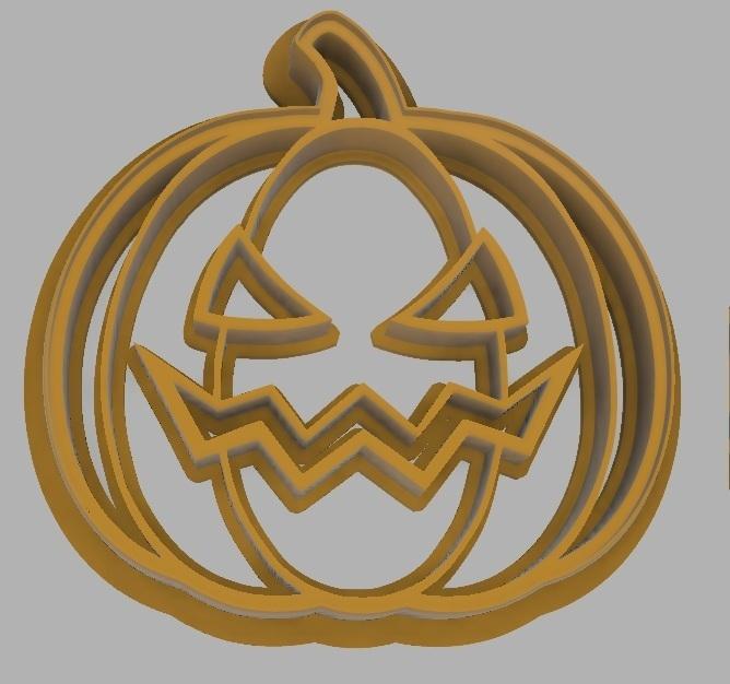 Zigzag mouth Pumpkin jack o lantern - Halloween Cookie/Dough Cutter