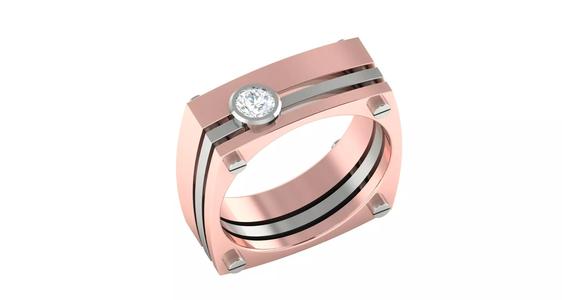 Rose gold -Diamond Ring- 3DM AND STL File  - DC LR-0797