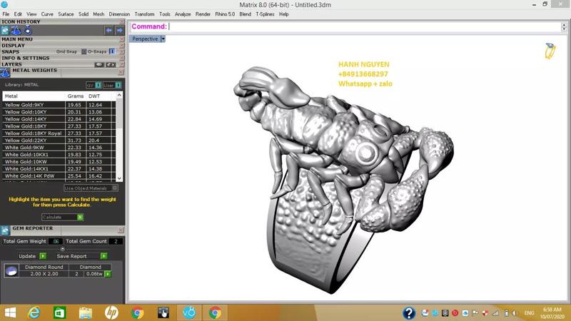 Scorpion rings-jewelry 3d-