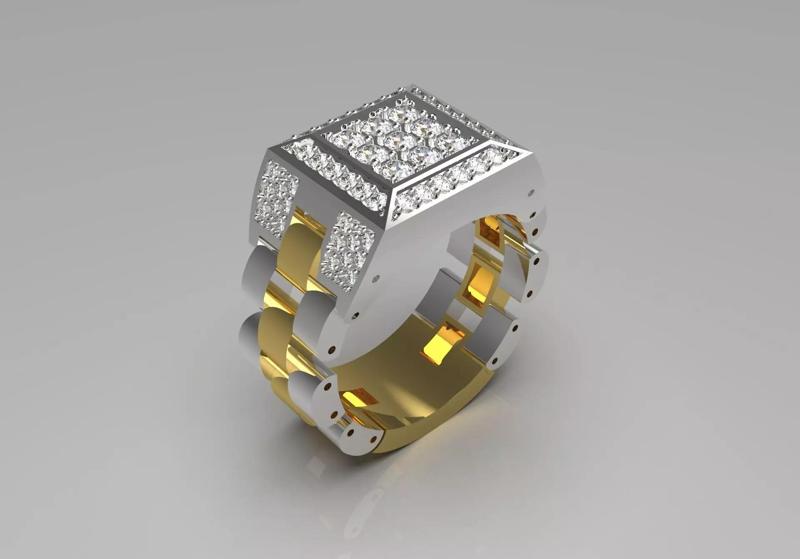 Luxury man Rolex design diamond ring model ror0021