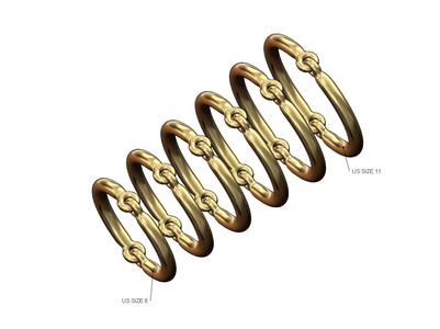 Double hoop wire link ring US 6to11 3D print model