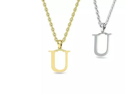 U INITIAL LETTER NECKLACE printable 3dmodel