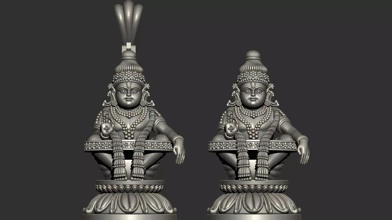 Ayyappa god Idol statue  and Pendent combo