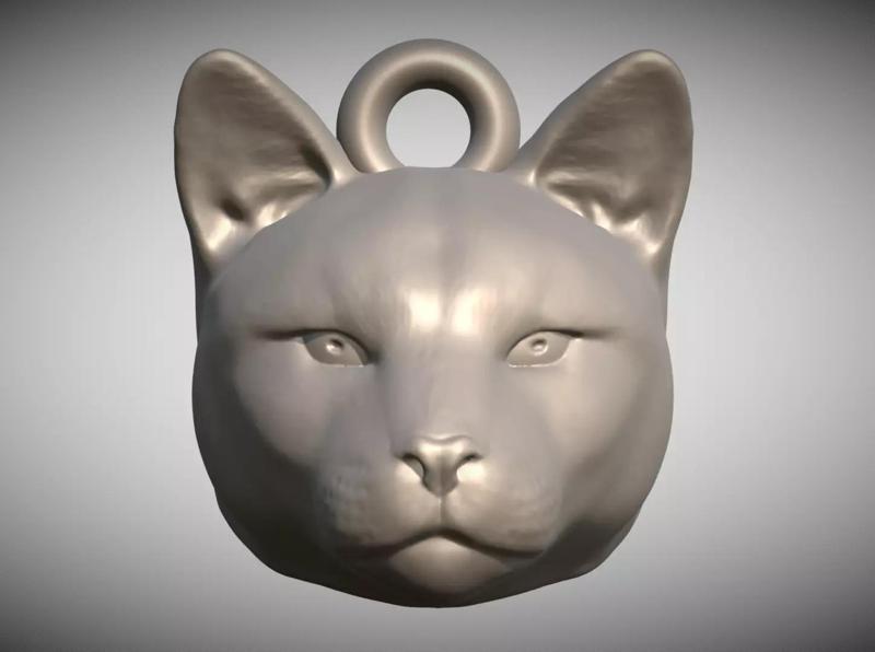 Cougar Mountain Lion head key ring for 3D printing