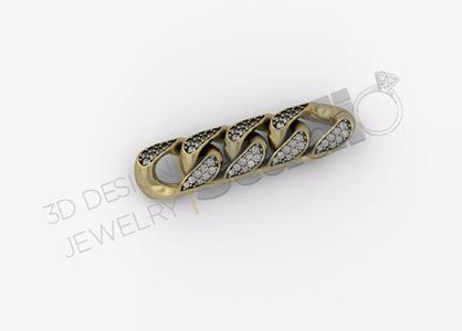 Miami cuban chain with gems 3d model