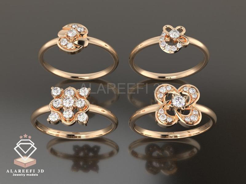 Collection #8 - 32 lightweight Italian rings Inlaid with gems.