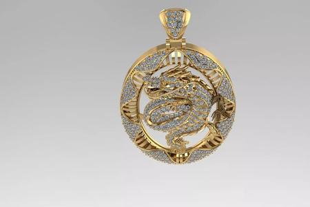 Chinese Dragon Pendant 3D print model