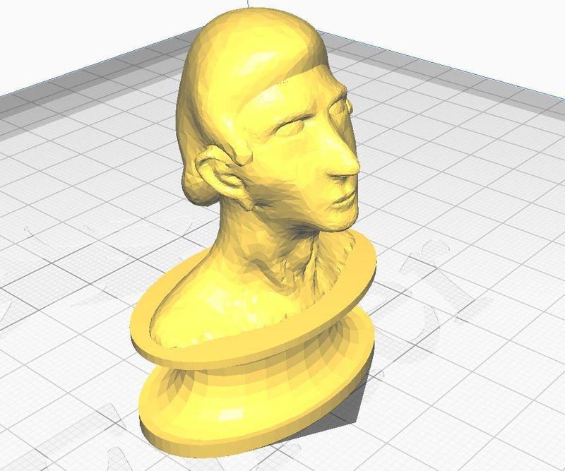 Animated Man looking up (Bust/ Sculpture)