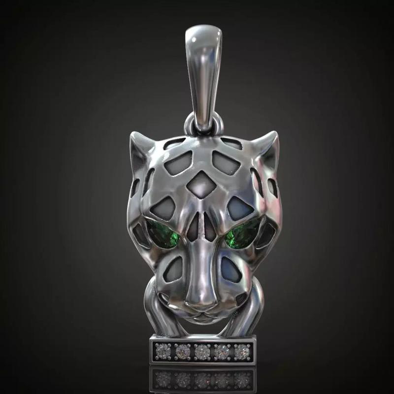 Panther pendant emerald eyes