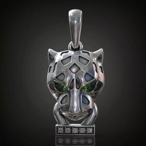 Panther pendant emerald eyes