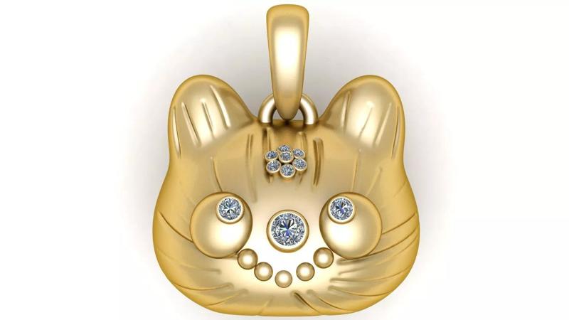 CAT FACE PENDANT 3D PRINTABLE MODEL