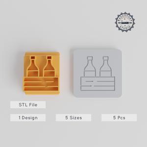 Wine Bottle Stamp Tile, Set of 5 Sizes, Perfect for Clay, Cookies & Fondant, Celebration & Thanksgiving Crafting