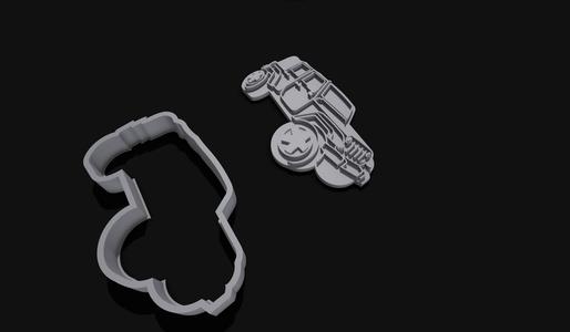 Jeep Wrangler Cookie Cutter, Two Part Stamp and Outline Clay Embossing Tool, Christmas Ornament Maker, Sweet 15, Gifts for Baker, Cookie Cutter Shop, Pottery Tool