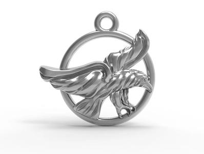 Charm in argento aquila 3D print model