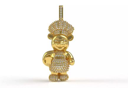 Chef Bear Diamond Hip Hop Pendant