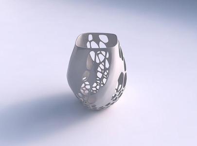 Vase low bulky helix with organic lattice and solid centers