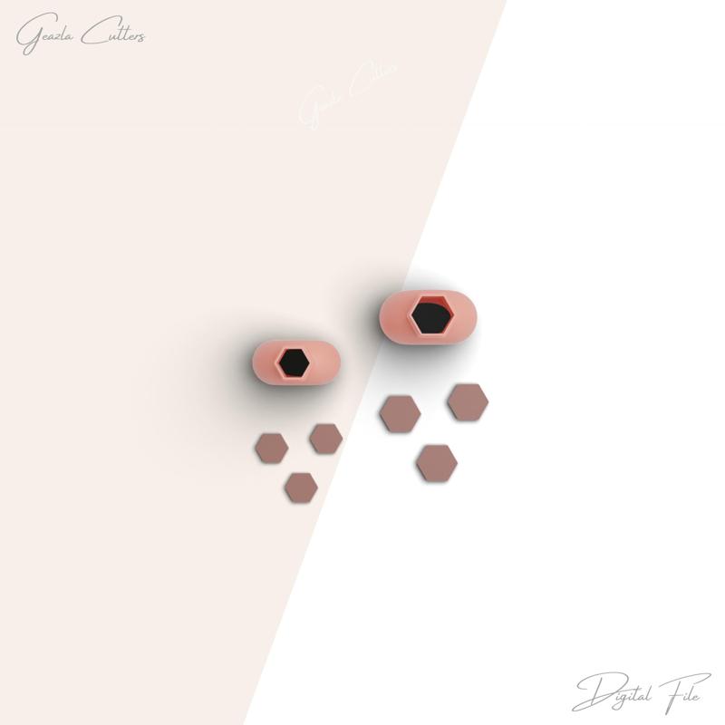 Hexagon Micro Clay Cutter, Basic Shape Polymer Clay Cutter, Tiny Clay Cutter, 2 Sizes Included, Digital STL File, No: 77