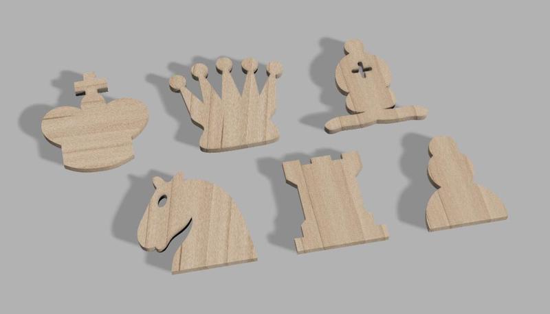 Pièces d’échecs pour échiquier mural // Chess Pieces for Wall Chessboards