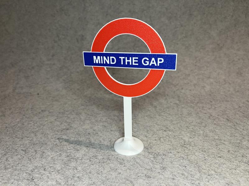 Mind the gap London Underground sign stand