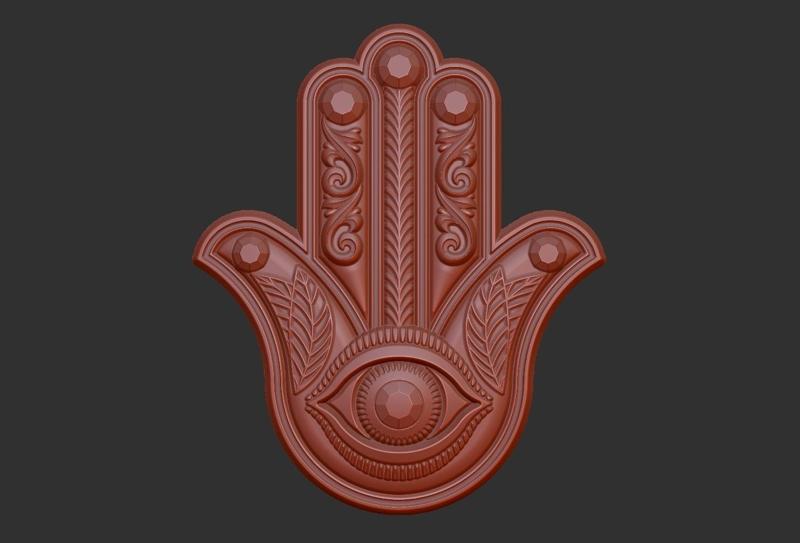 Hamsa Hand of Fatima (Mary) 3d relief .stl file