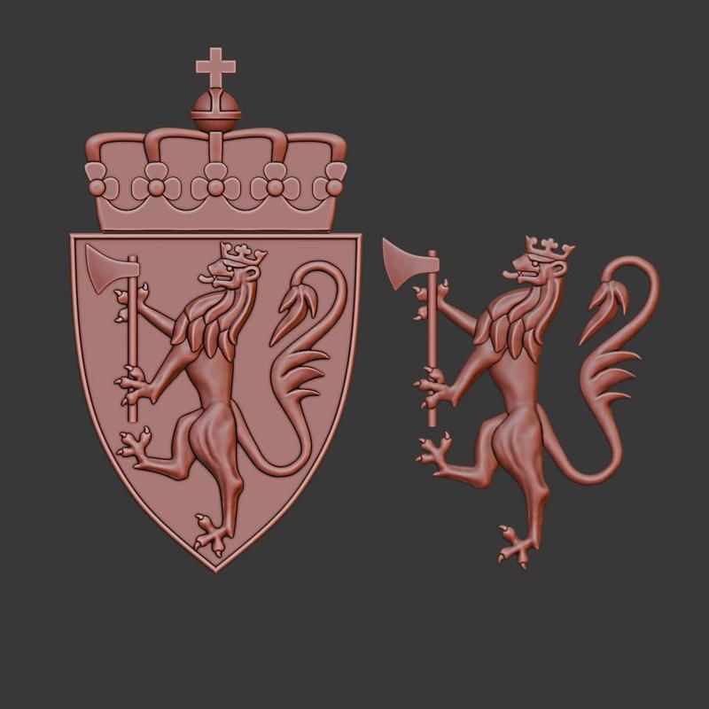 Norway emblem (coat of arms) 3d relief .stl files
