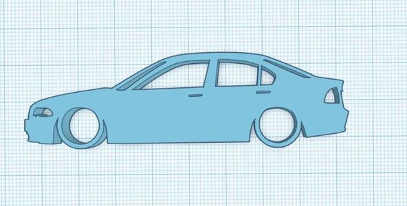 Bmw E46 3-Series Sedan 320i 328i Silhouette Keyring