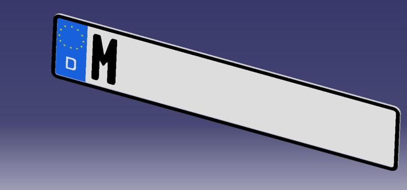 GERMAN LICENSE PLATE - M