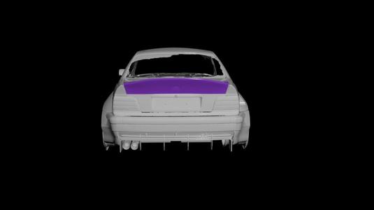 BMW E36 trunk wign spoiler extended 1/1