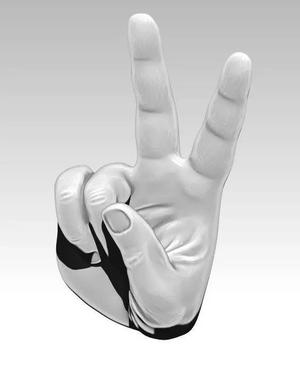 Man hand victory peace V sing