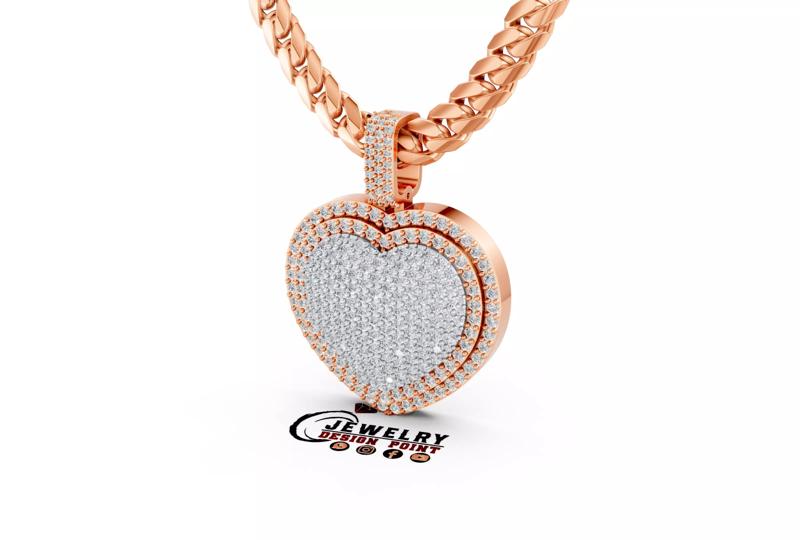 Custom Heart Bummer Diamond Pendant - Heart Love Necklace