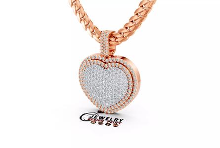 Custom Heart Bummer Diamond Pendant - Heart Love Necklace