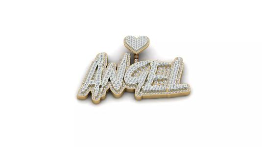 Custom Diamond Name Pendant ANGEL
