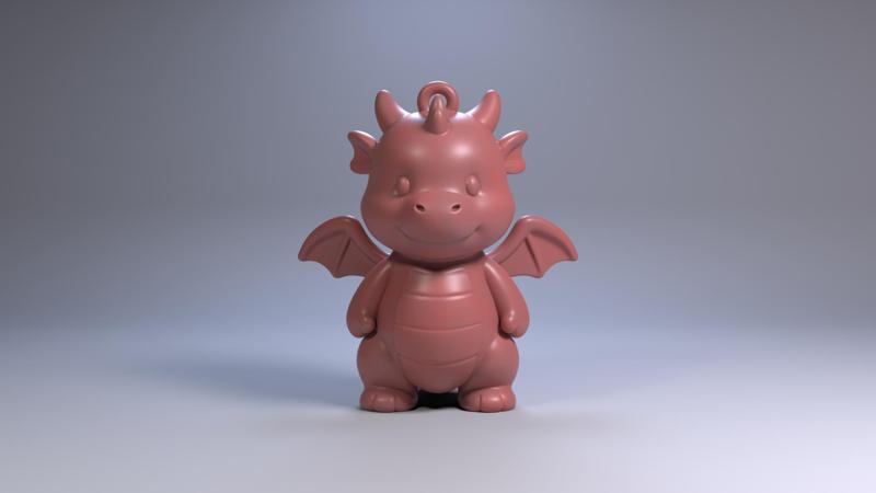 Little Dragon Keychain Charm 3D Printable STL Model