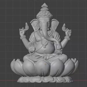 Lord Ganesha on Lotus Base