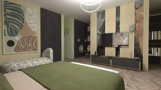 bedroom with walls and furniture
