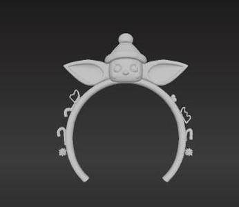 Holiday Labubu Customization: Adorable Little Green Creature Headband with Candy Canes - STL File