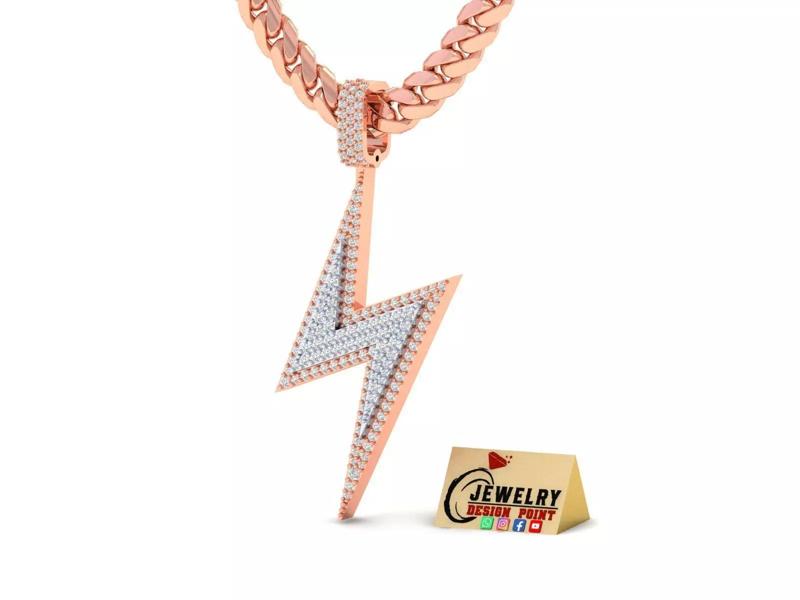 Custom Lightning Bolt Pendant - thunder Logo - Flash Necklace