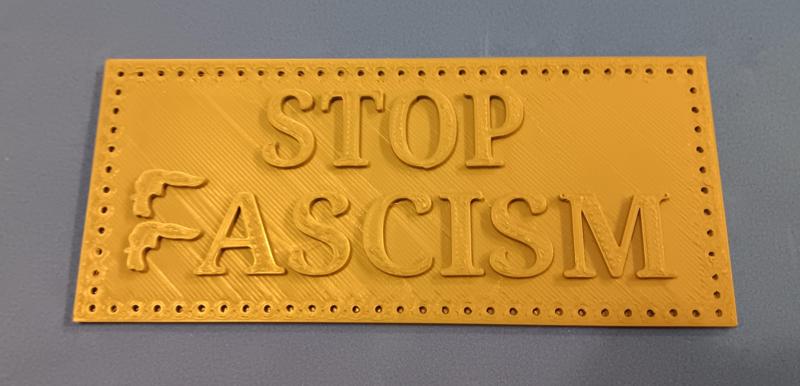 "Stop Fascism" Patch For Jacket/Battle Vest