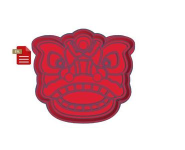 Chinese LION Cookie Cutter and Stamp