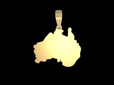 Australian Map Silhouette Pendant
