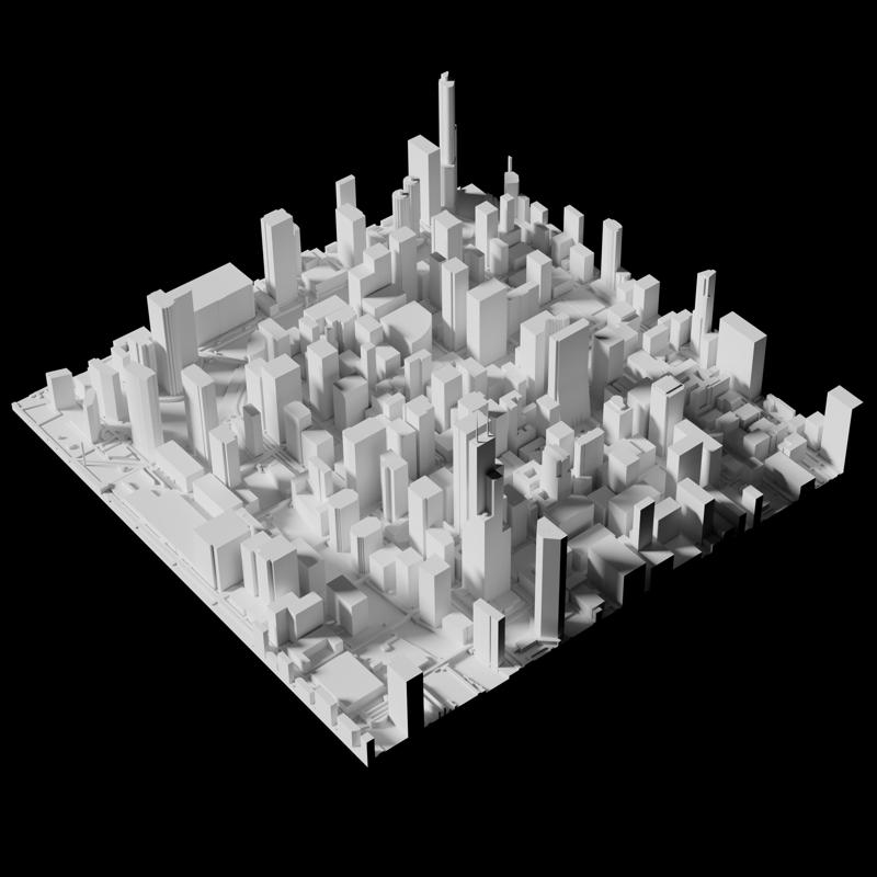Chicago Stadt 3D Druck Datei | STL-Datei für 3D Druck | 3D Karte von Chicago, Illinois