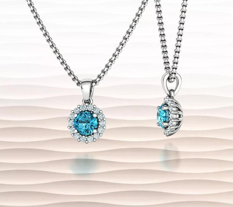 Diana Round Classic Pendant Necklace 35 pointer Stone 3dmodel