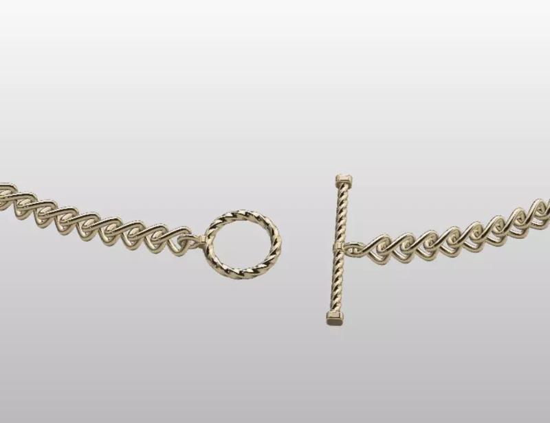 toggle chain necklace set 3D model