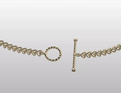 toggle chain necklace set 3D model