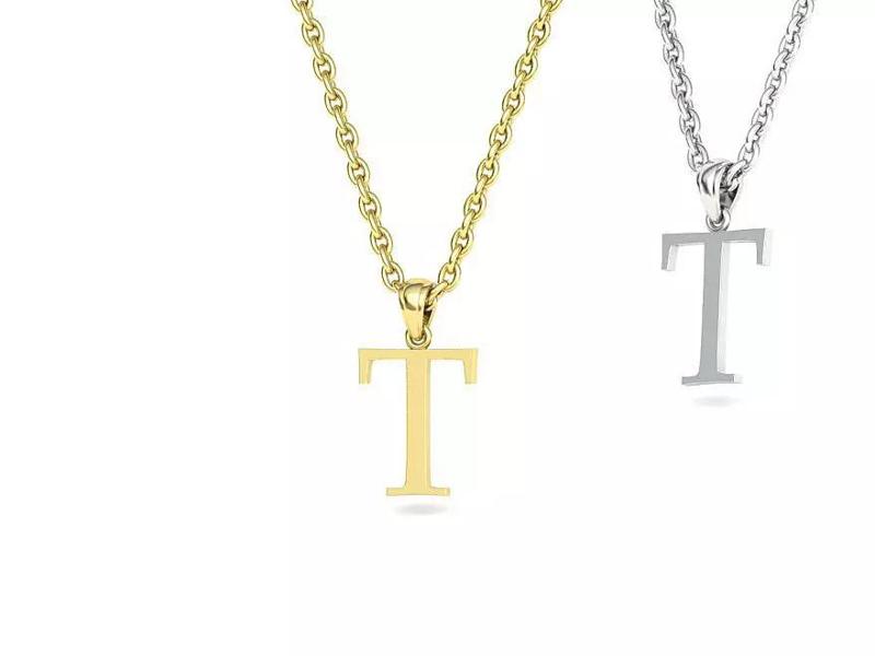 T INITIAL LETTER NECKLACE printable 3dmodel