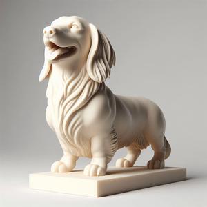 2203 Laughing Dachshund - Colorful 3D-Printed Ivory-Style Statue, pug, dachshund, poodle, rooster, dog, dogue, beagle, peacock, lion, fox, bull terrier, pomeranian, galgo, wolf, doberman pinscher, newfoundland, decorative, crocodile